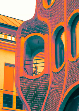 Architectural Building Facade with Arches