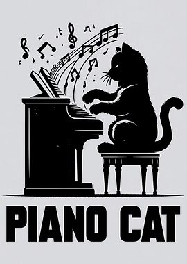 Piano Black Cat playing Music