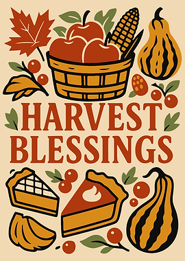 Harvest Blessings Fall Graphic