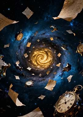 Time vortex with clocks and papers