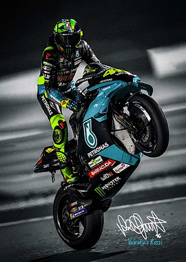 Valentino Rossi Wheelie Motorcycle Racing