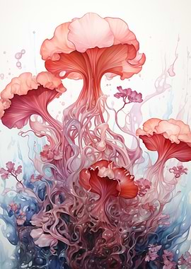Watercolor Fantasy Jellyfish