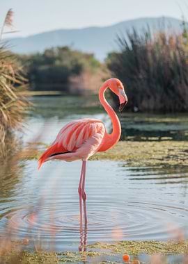 Flamingo in Water