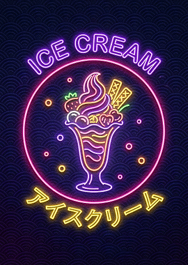Neon Ice Cream Sign
