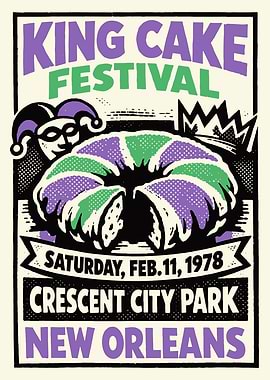 King Cake Festival New Orleans Poster