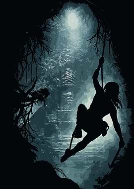 Silhouette of Adventurer lara croft