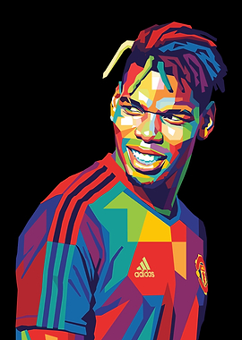 Paul Pogba Colorful Pop Art Portrait