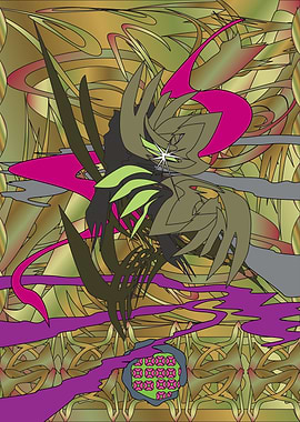 Abstract Floral Design with Geometric Elements