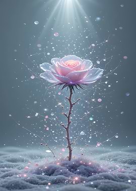 Ethereal Rose with Sparkling Light