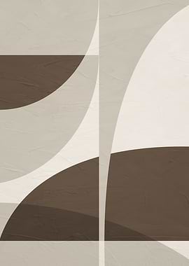 Abstract Geometric Art in Neutral Tones