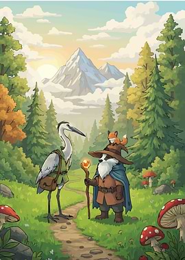 Fantasy Forest Adventure with Animal Characters