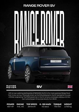 Range Rover SV Car Poster