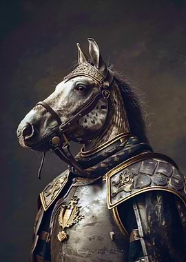 Horse in Armor Portrait
