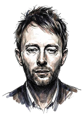 Thom Yorke Portrait Watercolor Illustration
