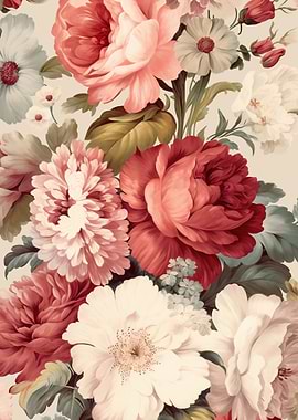 Floral Peonies and Daisies
