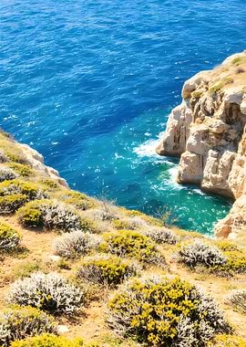 Coastal Cliffside View with Turquoise Water
