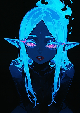 Glowing Elf Girl Digital Art