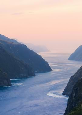 Fjord Landscape at Sunset