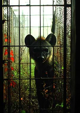 Hyena Behind Bars