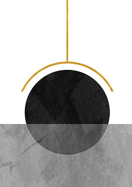 Minimalist Geometric Art with Circle and Line