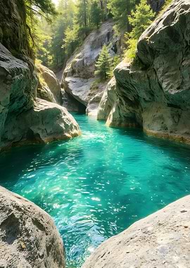 Turquoise River Canyon Landscape