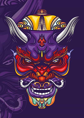 Colorful Oni Mask