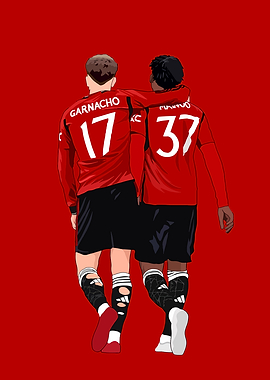 Garnacho and Mainoo Illustration