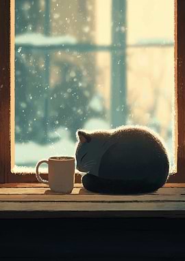 Cozy Cat Nap by the Window