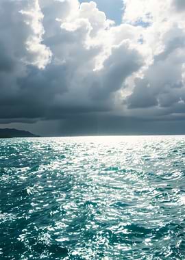 Ocean view with dramatic sky