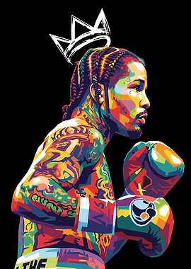 Tank Davis Boxer with Crown Digital Art