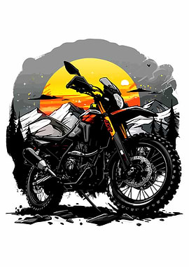 Motorcycle Adventure at Sunset