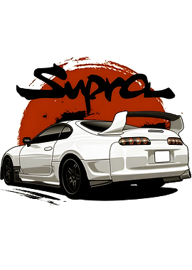 White Toyota Supra Illustration