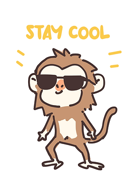 Cool Monkey Cartoon Illustration