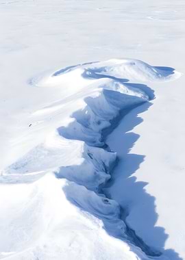 Snowy Landscape with Ice Formation