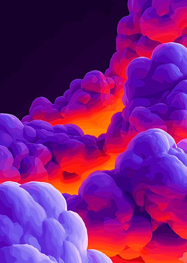 Abstract Clouds with Orange Glow