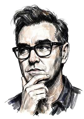 Morrissey Portrait - Watercolor and Ink