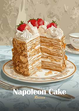 Napoleon Cake Illustration