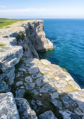 Coastal Cliff Landscape with Stone Path