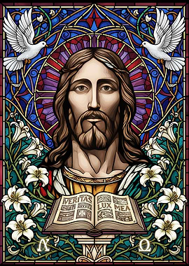 Stained Glass Jesus Christ Illustration