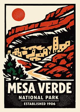 Mesa Verde National Park Vintage Poster