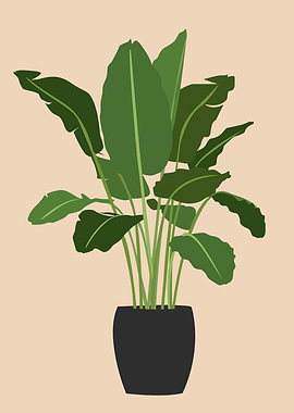 Stylized Potted Plant Illustration