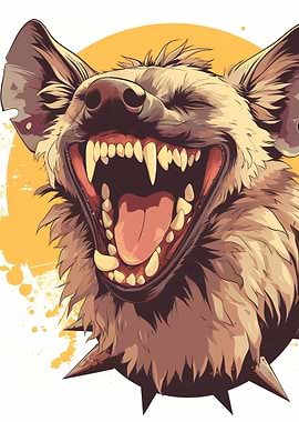 Laughing Hyena Cartoon Illustration