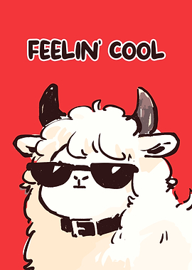 Feelin' Cool Llama with Sunglasses