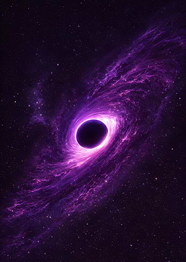 Purple Black Hole in Space