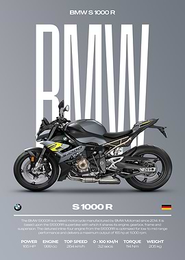 BMW S 1000 R Motorcycle Poster