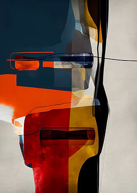 Abstract Geometric Painting with Bold Colors