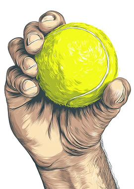Hand Holding a Tennis Ball