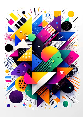 Colorful Geometric Abstract Composition