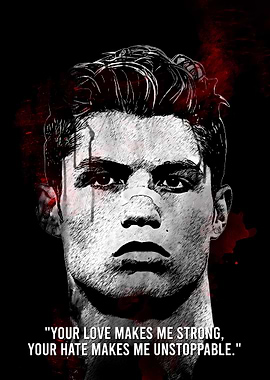 Cristiano Ronaldo Portrait with Quote