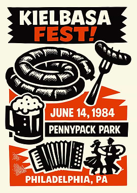 Kielbasa Fest! Vintage Event Poster